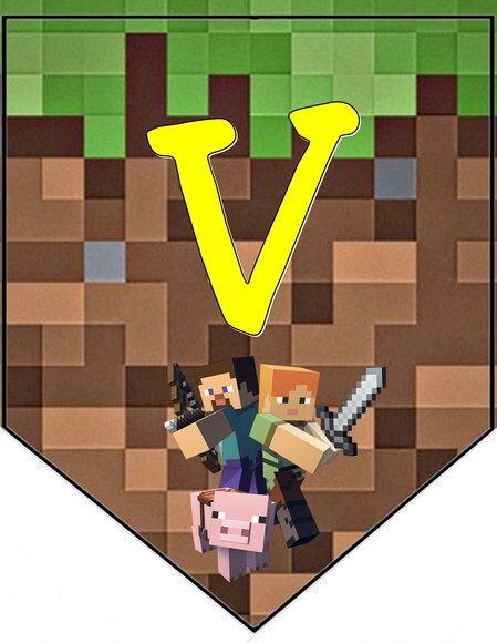 Varal Minecraft Parabens Mais Nome Personalizado