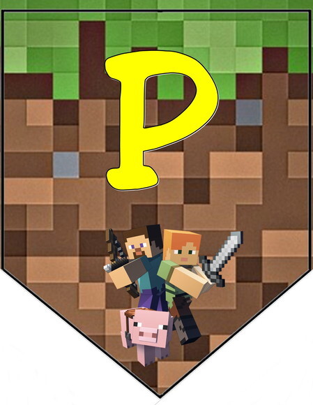 Varal Minecraft Parabens Mais Nome Personalizado
