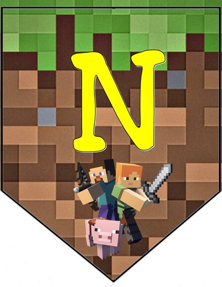 Varal Minecraft Parabens Mais Nome Personalizado