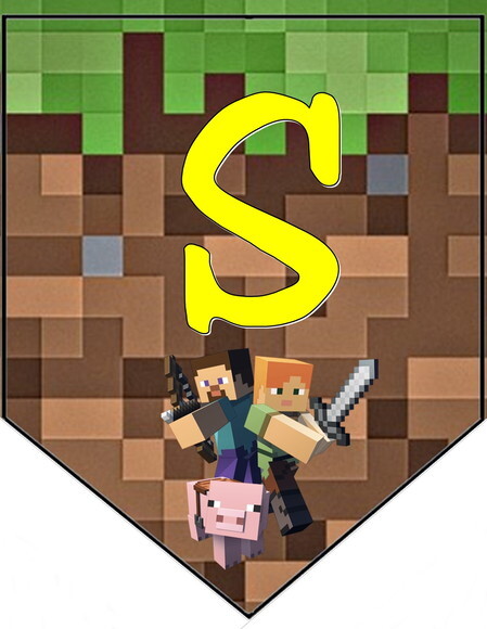 Varal Minecraft Parabens Mais Nome Personalizado