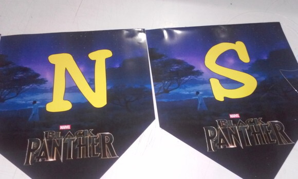 Varal Parabens Pantera Negra Personalizada Parabens e Nome