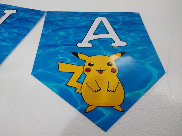Varal Picachu Parabens Mais Nome Personalizado