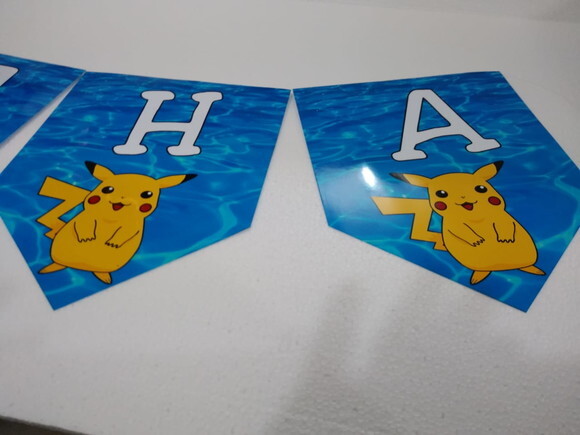 Varal Picachu Parabens Mais Nome Personalizado