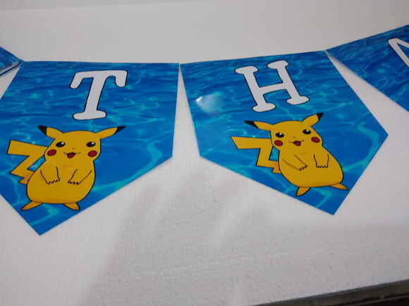 Varal Picachu Parabens Mais Nome Personalizado