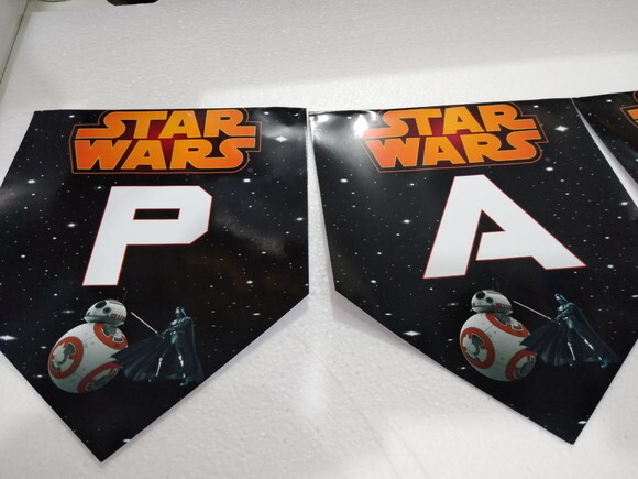 Varal Star Wars Personalizado Parabéns Mais Nome