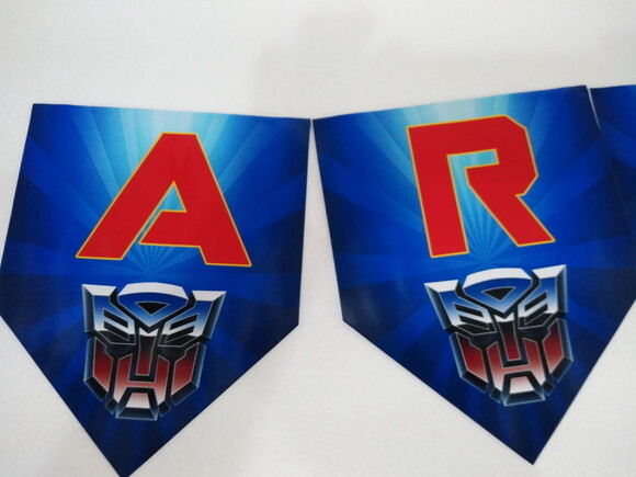 Varal Transformers Personalizada Parabens Mais Nome