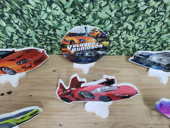 Velozes e Furiosos Kit de Mesa Displays 9 Peças P Entrega