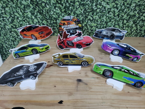 Velozes e Furiosos Kit de Mesa Displays 9 Peças P Entrega