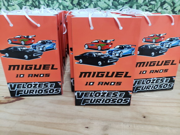 Velozes e Furiosos Sacola Personalizada Pronta Entrega