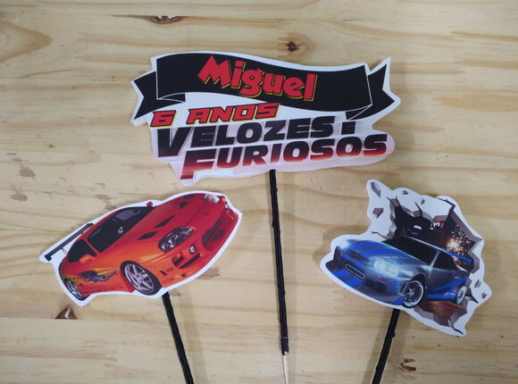 Velozes e Furiosos Topo de Bolo Personalizado