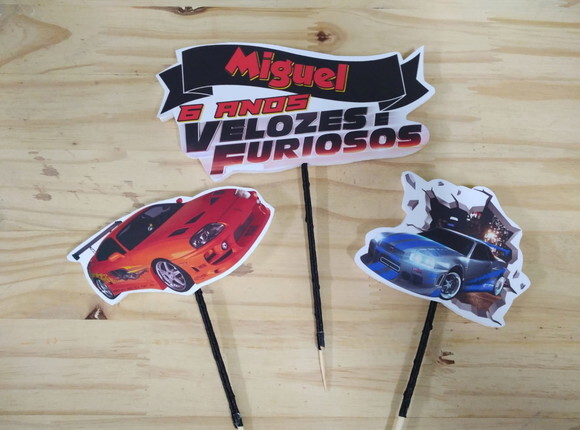 Velozes e Furiosos Topo de Bolo Personalizado