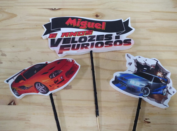 Velozes e Furiosos Topo de Bolo Personalizado