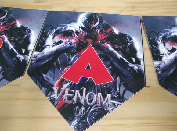 Venom Varal Personalizado Parabens Mais Nome Pronta Entrega