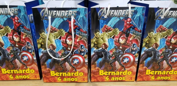 Vingadores Sacola Personalizada Pronta Entrega Tam 20x12x12