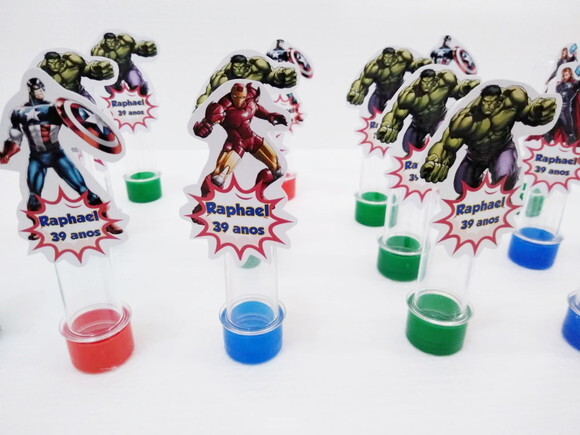 Vingadores Tubetes com Apliques Personalizado