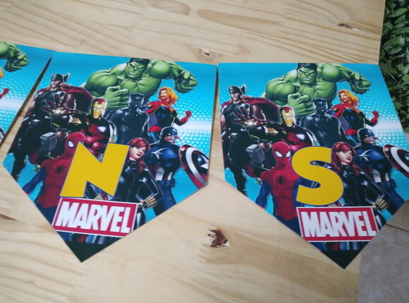 Vingadores Varal Personalizado Parabens Mais Nome P Entrega