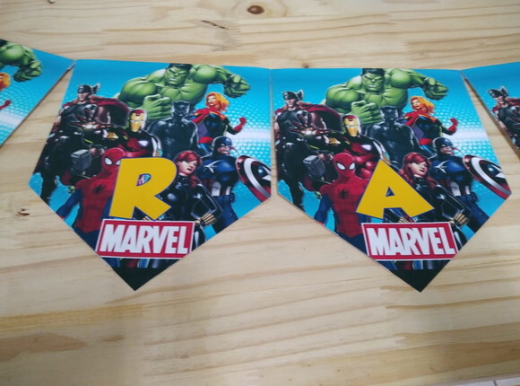 Vingadores Varal Personalizado Parabens Mais Nome P Entrega
