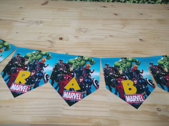 Vingadores Varal Personalizado Parabens Mais Nome P Entrega