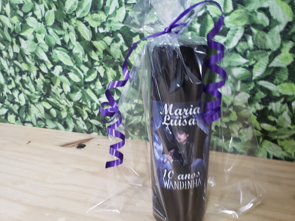 Wandinha Lembrancinha Copo Personalizado Embalado