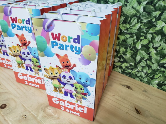 Word Party Sacola Personalizada Tamanho Médio Pronta Entrega