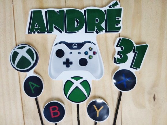 Xbox Topo de Bolo Personalizado Pronta Entrega