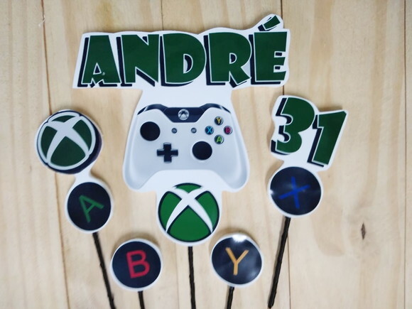 Xbox Topo de Bolo Personalizado Pronta Entrega