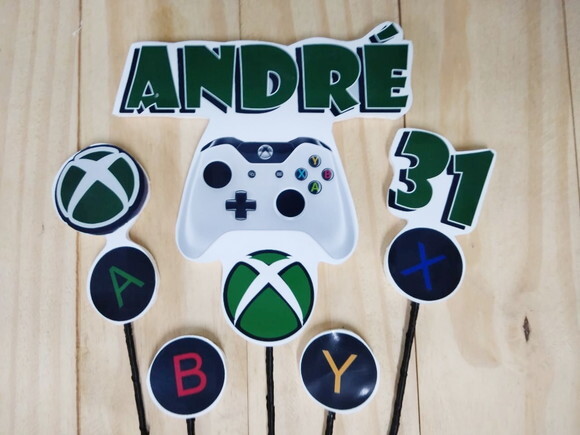 Xbox Topo de Bolo Personalizado Pronta Entrega