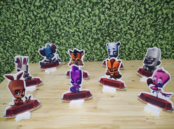 Zooba Kit de Mesa Displays 9 Peças Pronta Entrega Mod 2