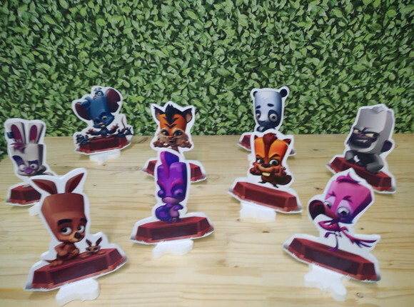 Zooba Kit de Mesa Displays 9 Peças Pronta Entrega Mod 2