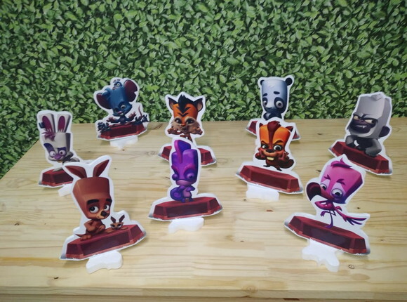 Zooba Kit de Mesa Displays 9 Peças Pronta Entrega Mod 2