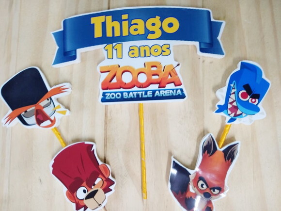 Zooba Topo de Bolo Personalizado Pronta Entrega