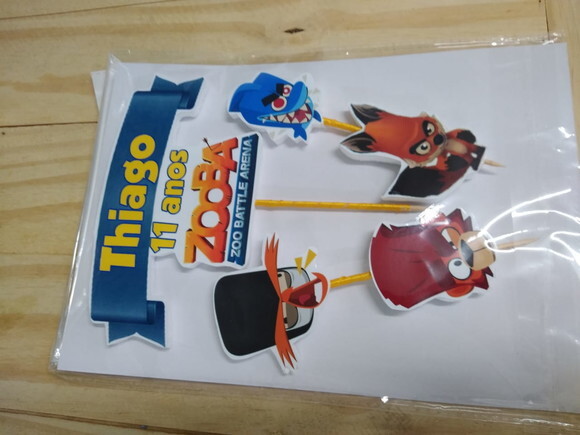 Zooba Topo de Bolo Personalizado Pronta Entrega