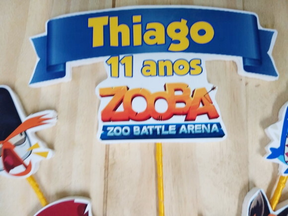 Zooba Topo de Bolo Personalizado Pronta Entrega
