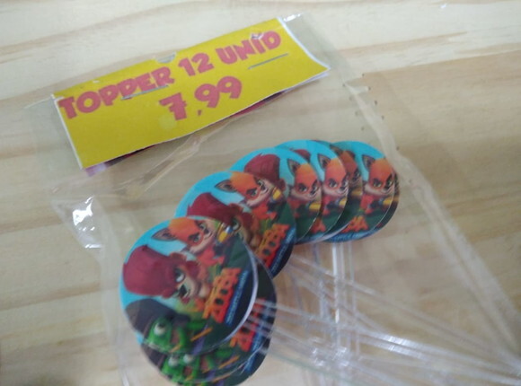 Zooba Topper para Docinhos 36 Unidades Pronta Entrega
