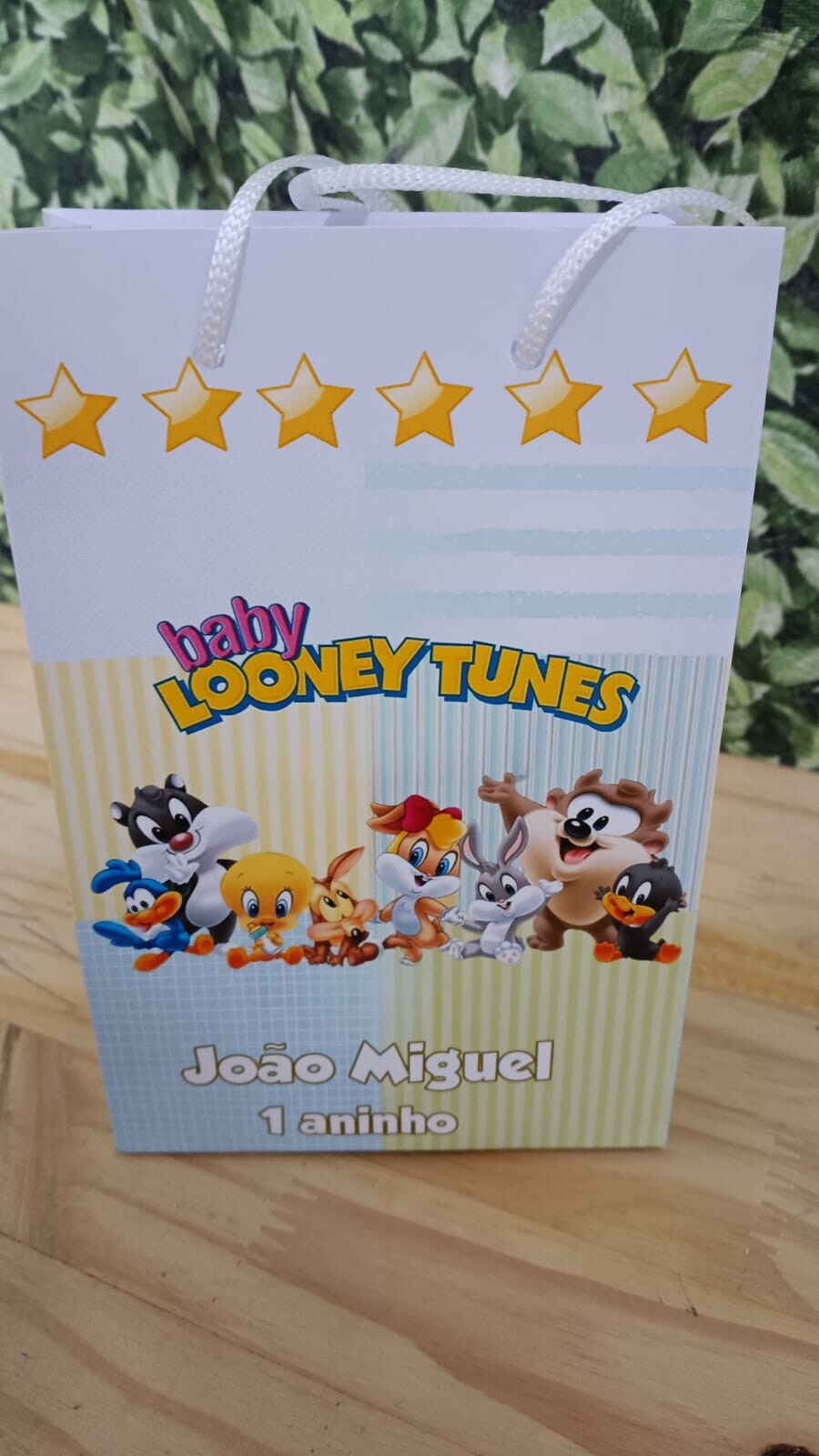 Loones Tunes Baby sacola personalizada Tam 20x13,5x5,5 cm segue p