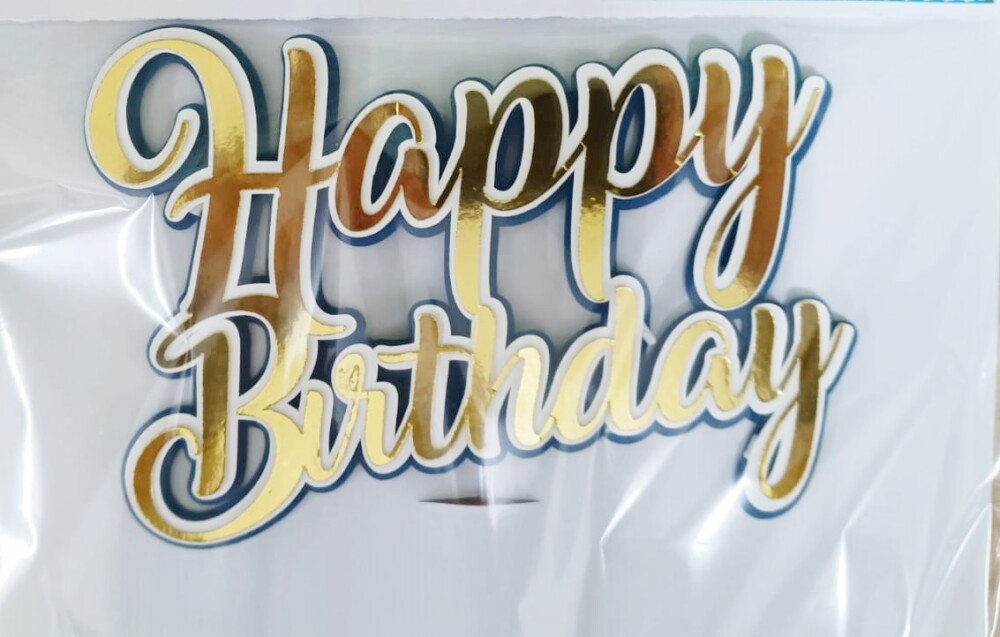 Topo de Bolo Happy Birthday pronta entrega