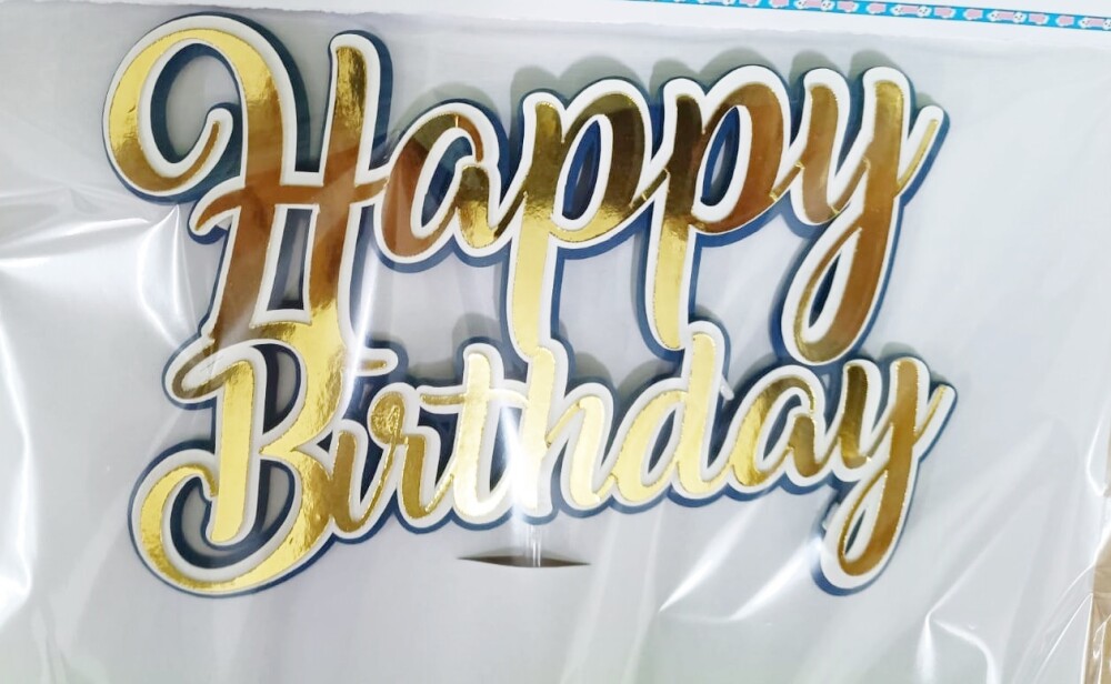 Topo de Bolo Happy Birthday pronta entrega