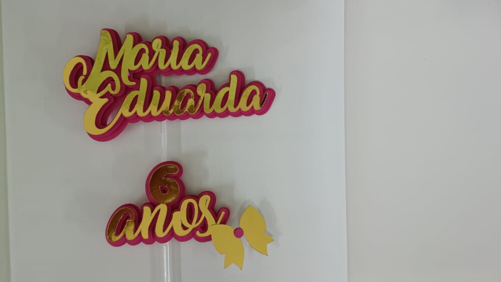 Topo de bolo personalizado 3D pronta entrega