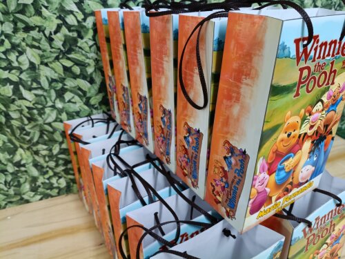 Pooh sacola personalizada Tam 20x13,5x5,5  Pronta para uso