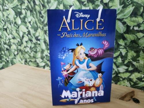 Alice no Pais das Maravilhas Sacola Personalizada Pronta Ent