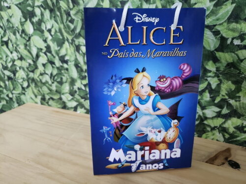 Alice no Pais das Maravilhas Sacola Personalizada Pronta Ent