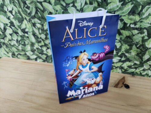Alice no Pais das Maravilhas Sacola Personalizada Pronta Ent