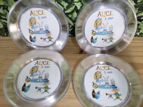 Alice Prato Sobremesa Personalizado Pronta Entrega
