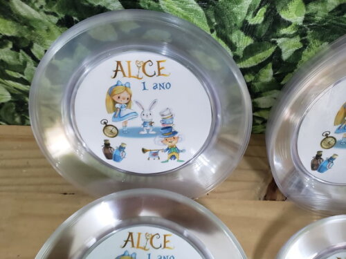 Alice Prato Sobremesa Personalizado Pronta Entrega