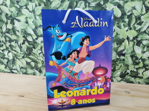 Alladim Disney Sacola Personalizada Tamanho Grande 29 cm
