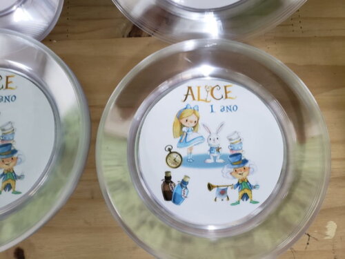 Alice Prato Sobremesa Personalizado Pronta Entrega