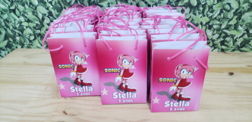 Amy Rose Sonic Sacola Personalizada Pronta Entrega