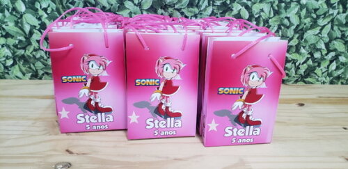 Amy Rose Sonic Sacola Personalizada Pronta Entrega