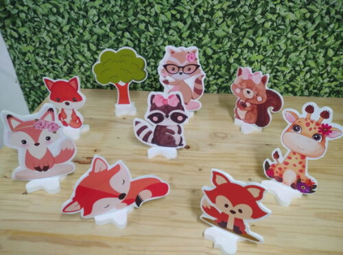 Animaiszinhas Floresta 9 Displays de Mesa Pronta Entrega