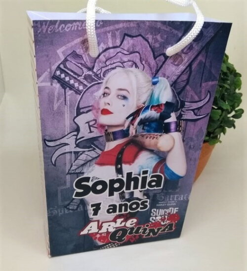Arlequina Sacola Personalizada Pronta Entrega